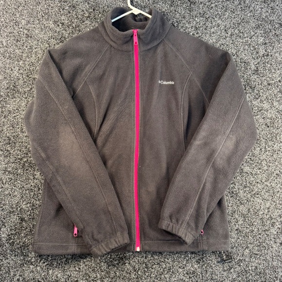 Columbia Jackets & Blazers - Columbia Fleece Jacket Full Zip black Pink Women's XL Outdoor Activewear